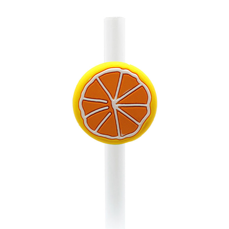 Wholesale 10PCS 5-6mm PVC Cute Fruit Straw Tube Cap