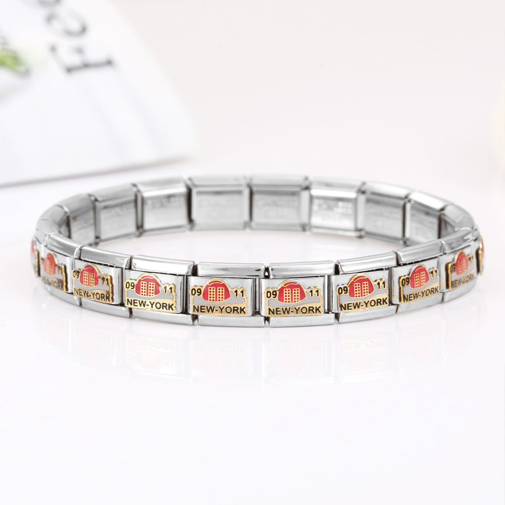 Wholesale 10pcs Italian Charm Bracelet 9mm DIY Splicing Removable Cocktail Series Stainless Steel Composable Bracelet