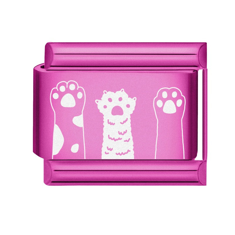 Wholesale Italian Charm Bracelet 9mm DIY Splicing Pitaya Red Stainless Steel Composable Bracelet