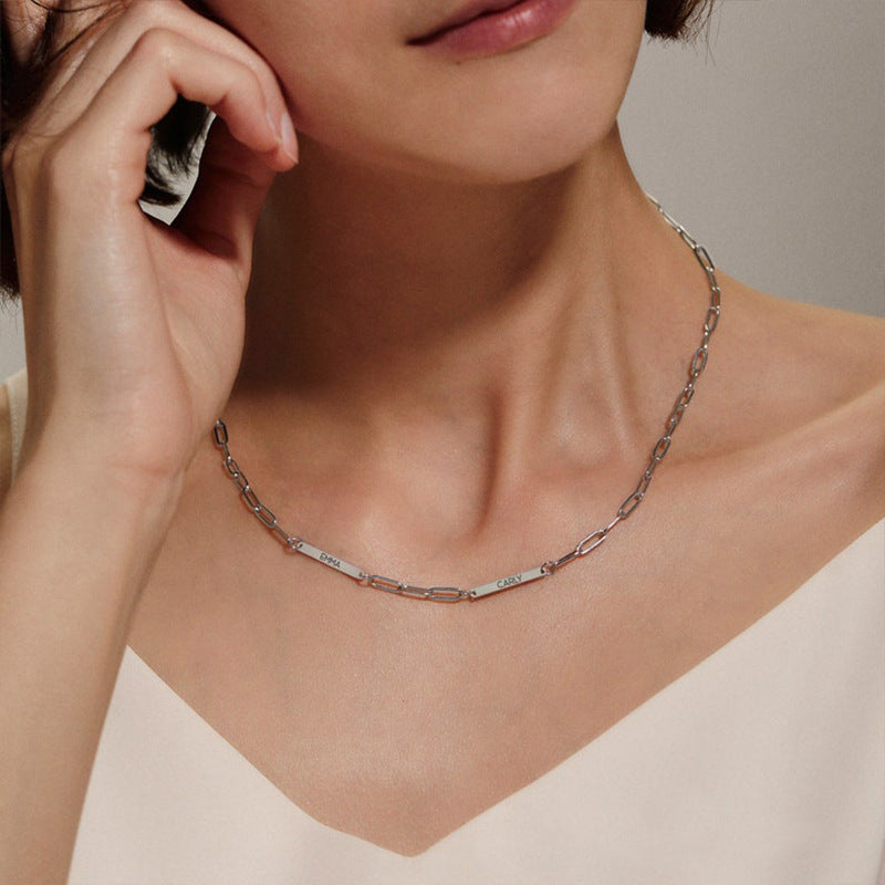 Wholesale Stainless steel paperclip clavicle chain