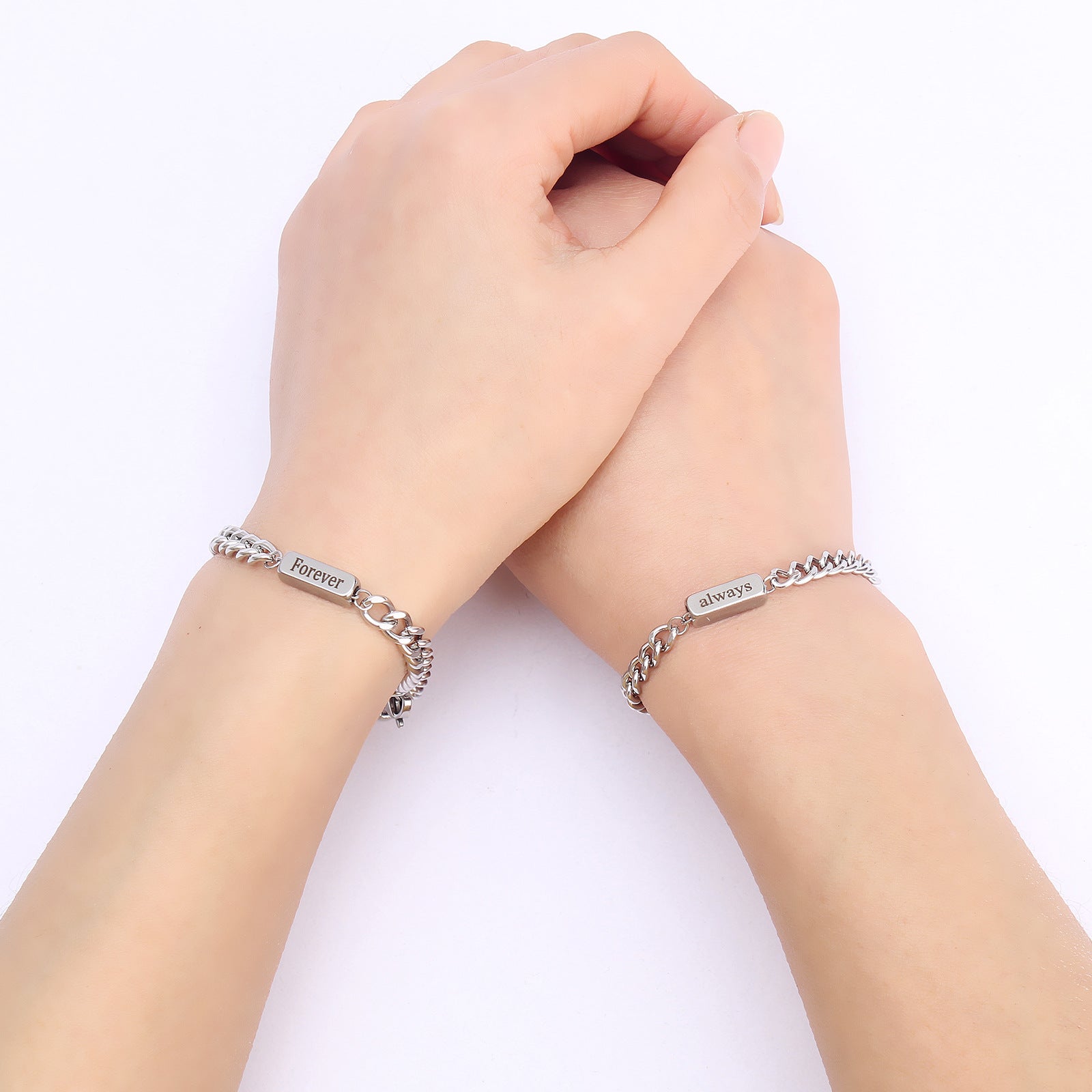 Wholesale stainless steel lettering couple bracelet
