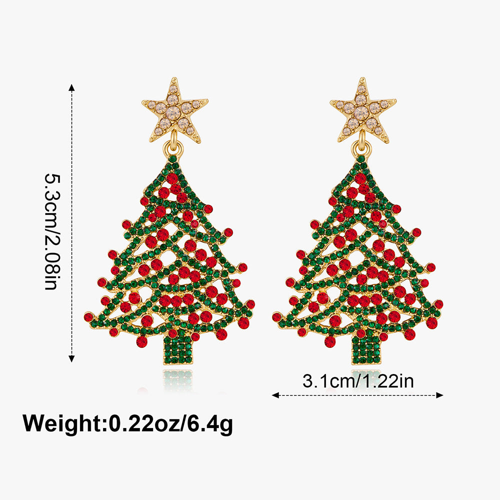 Wholesale Christmas Tree Hollow  Earrings