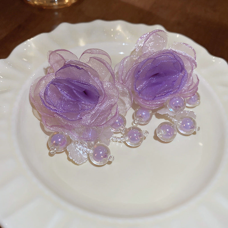 Wholesale Yellow Flower Earrings Exaggerated Stud Earrings Statemente Earrings Ear Studs ACC-ES-Huih001