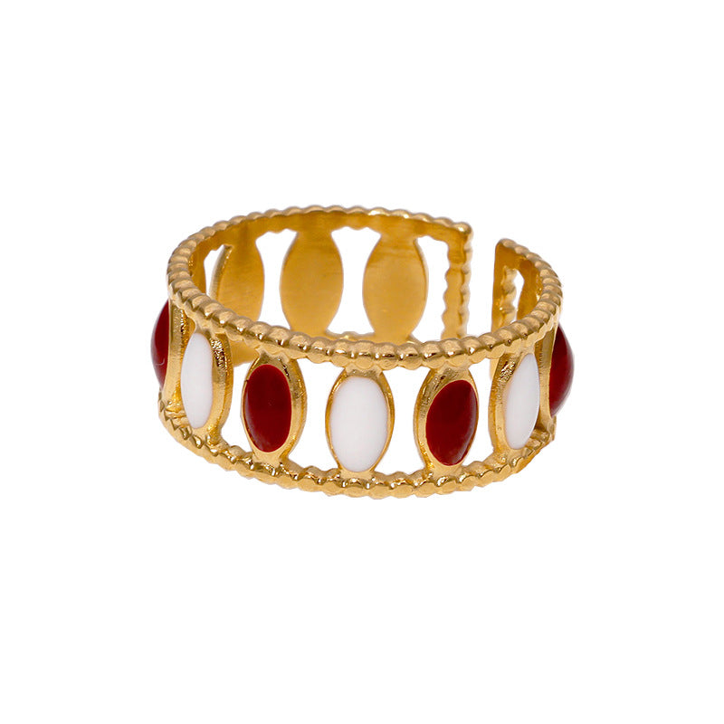 Wholesale Oil Drop Stainless Steel Open Rings