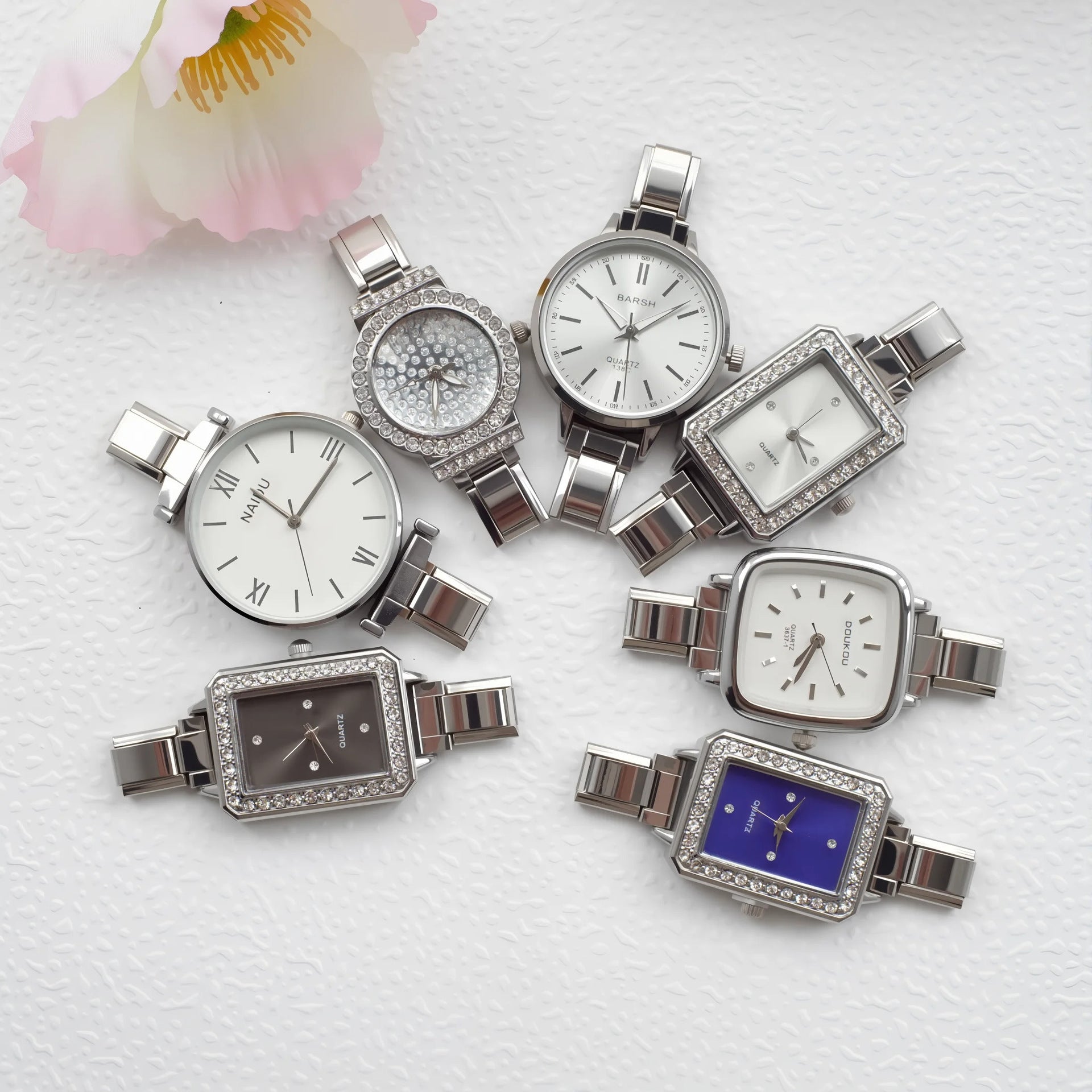 Wholesale Italian Charm Watches Multifunctional Casual DIY gold Module Splicing Diamond Pendant Stainless Steel Watch
