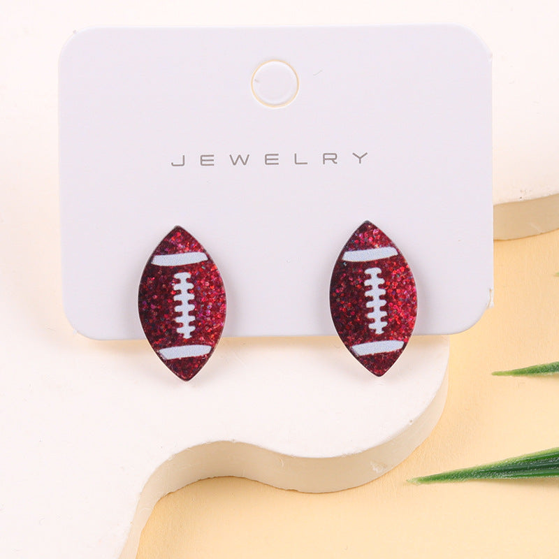 Wholesale World Cup Matches Blingbling Earrings Acrylic Earrings