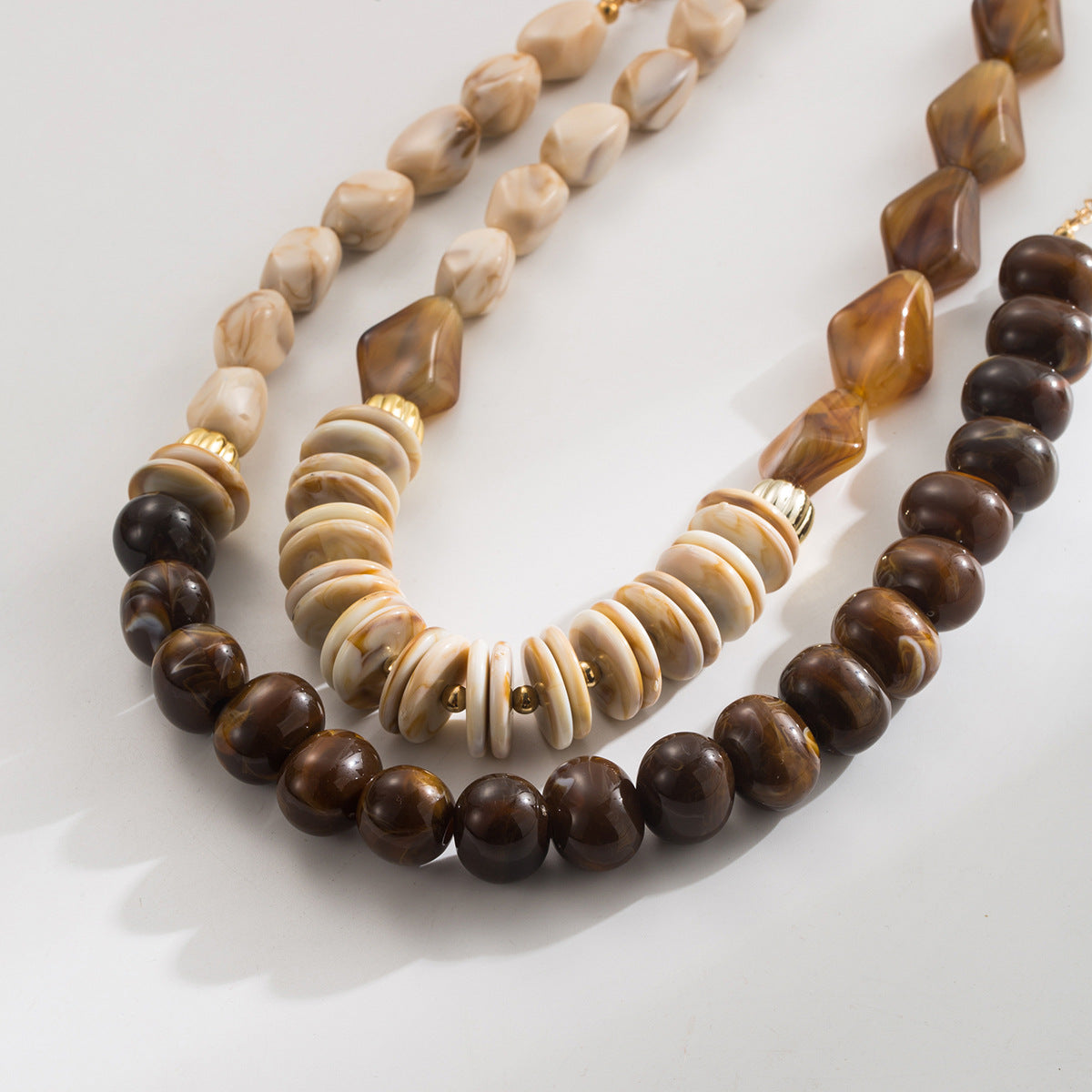 Wholesale  retro special-shaped resin beaded necklace  sweater chain