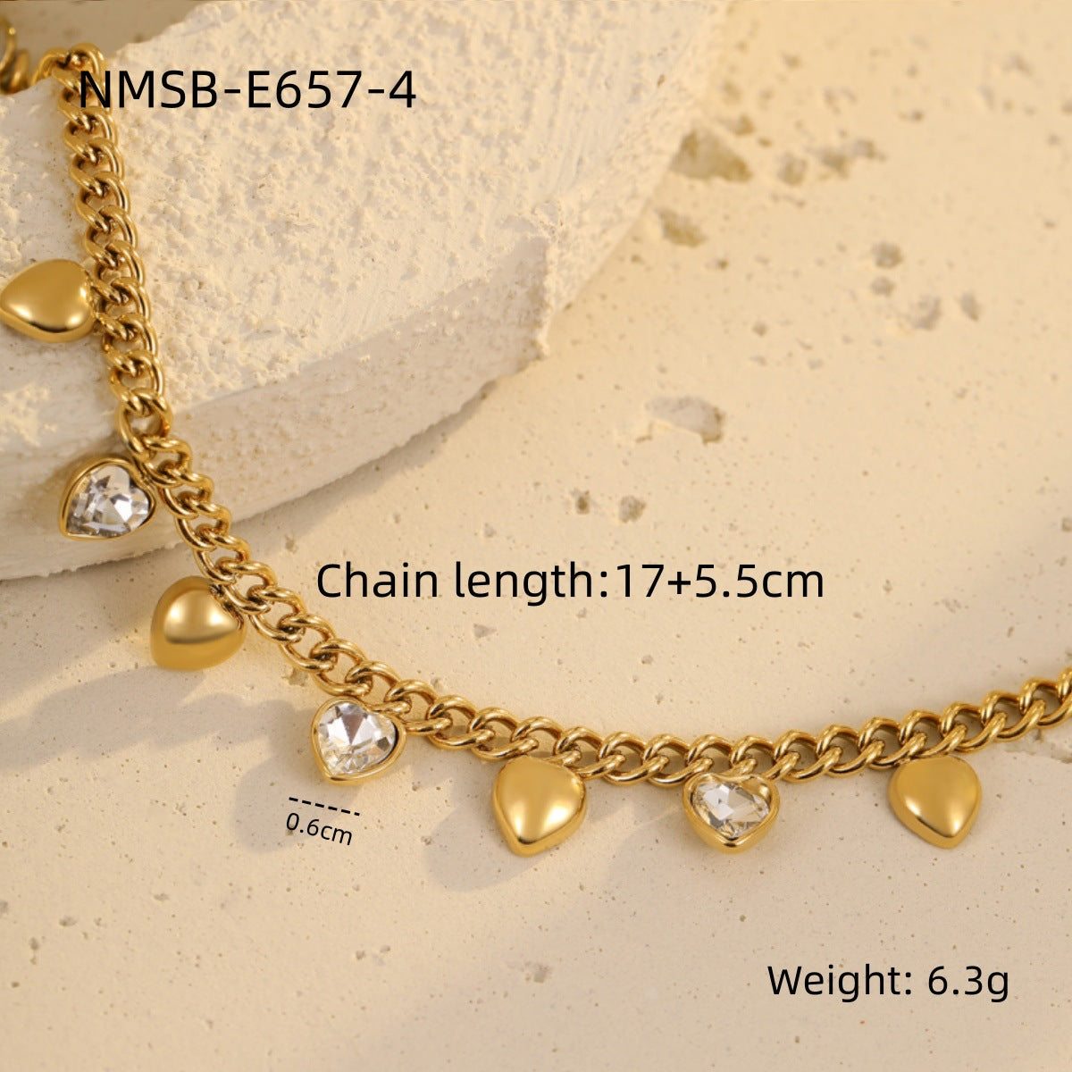 Wholesale stainless steel bracelet color love geometric rhinestone bracelet