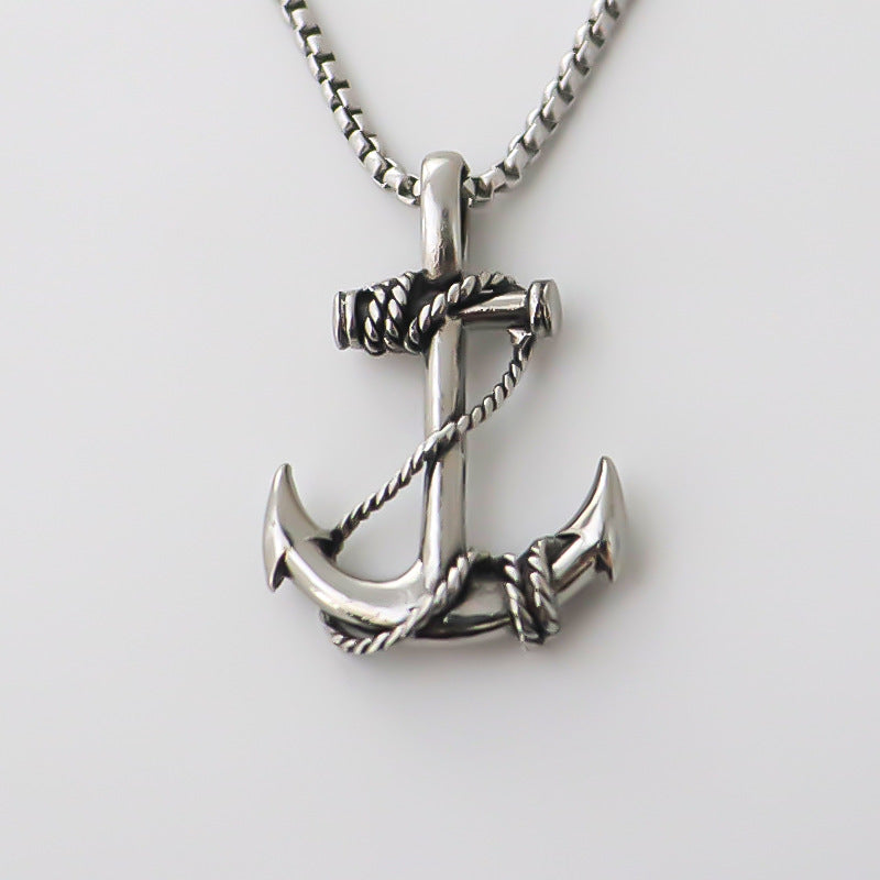Wholesale personalized men' s alloy anchor shape necklaces