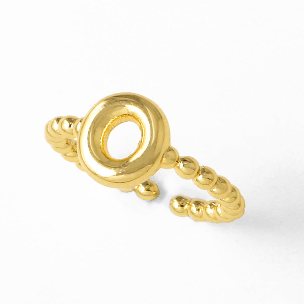 Wholesale 26 English letter rings gold-plated open rings