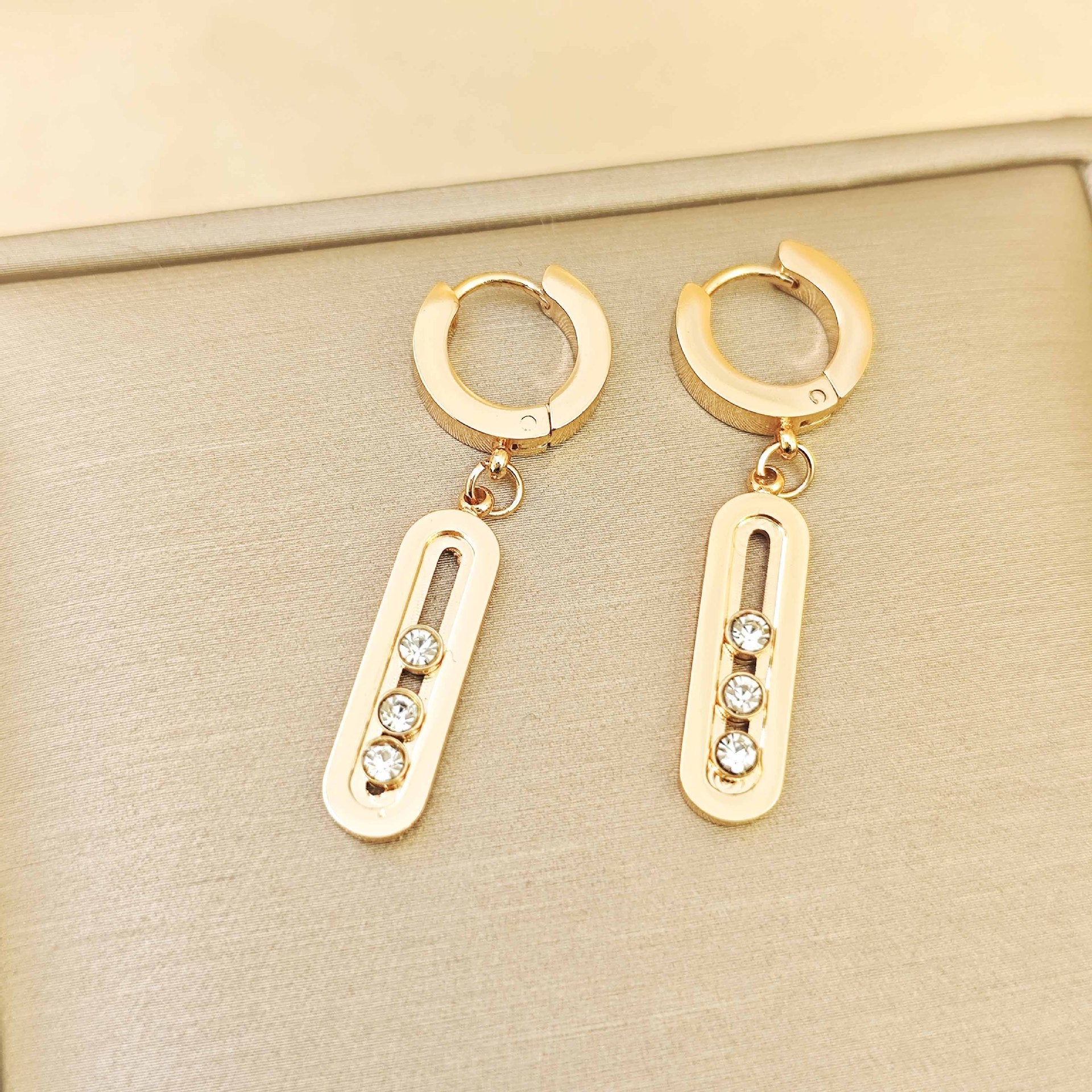 Wholesale European Style Paper Clip Double Bracelet Titanium Steel Flash Zircon Fashion Accessory