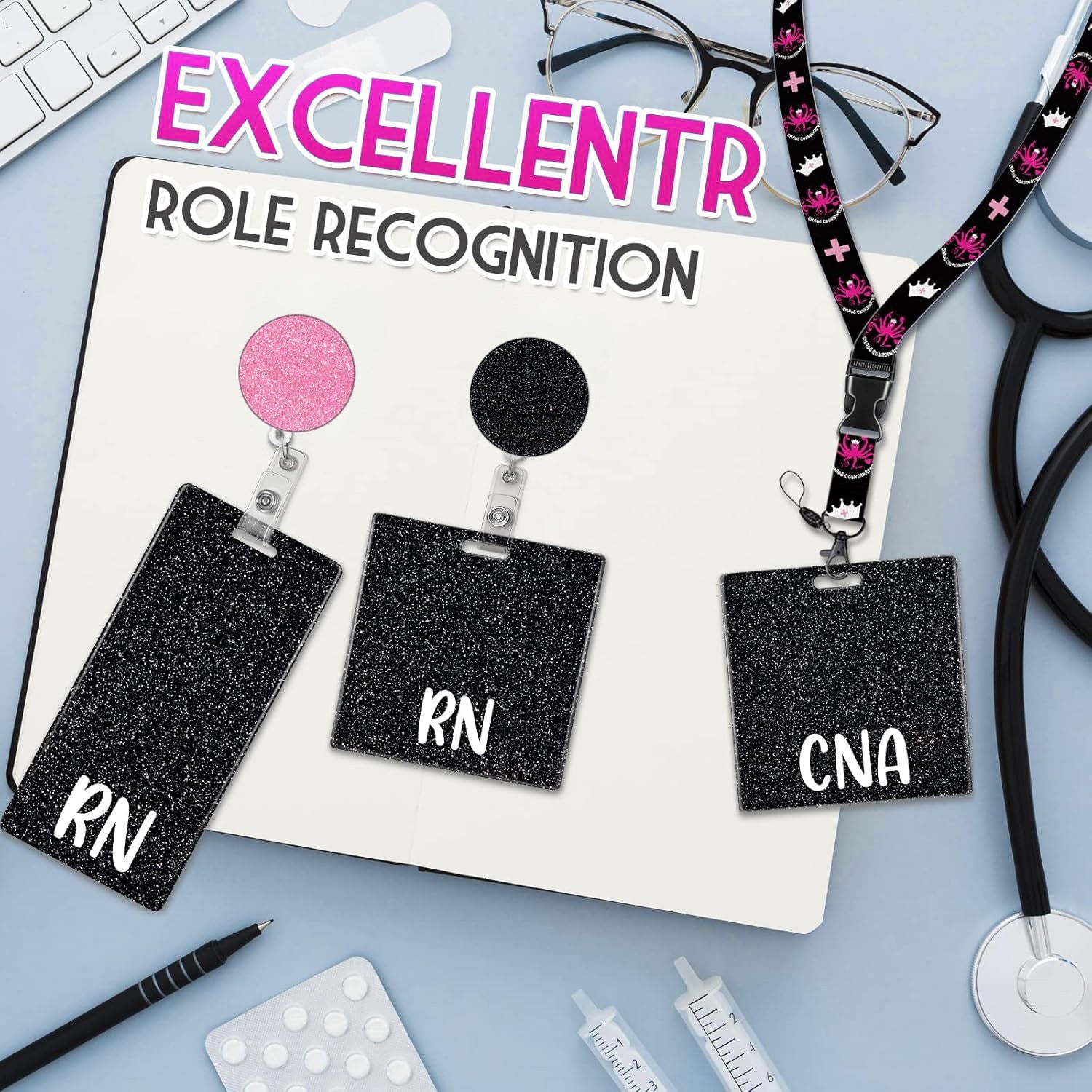 Wholesale DIY Flatback Glitter   Acrylic Flatback Badge Reels Retractable Keychain DIY Accessories