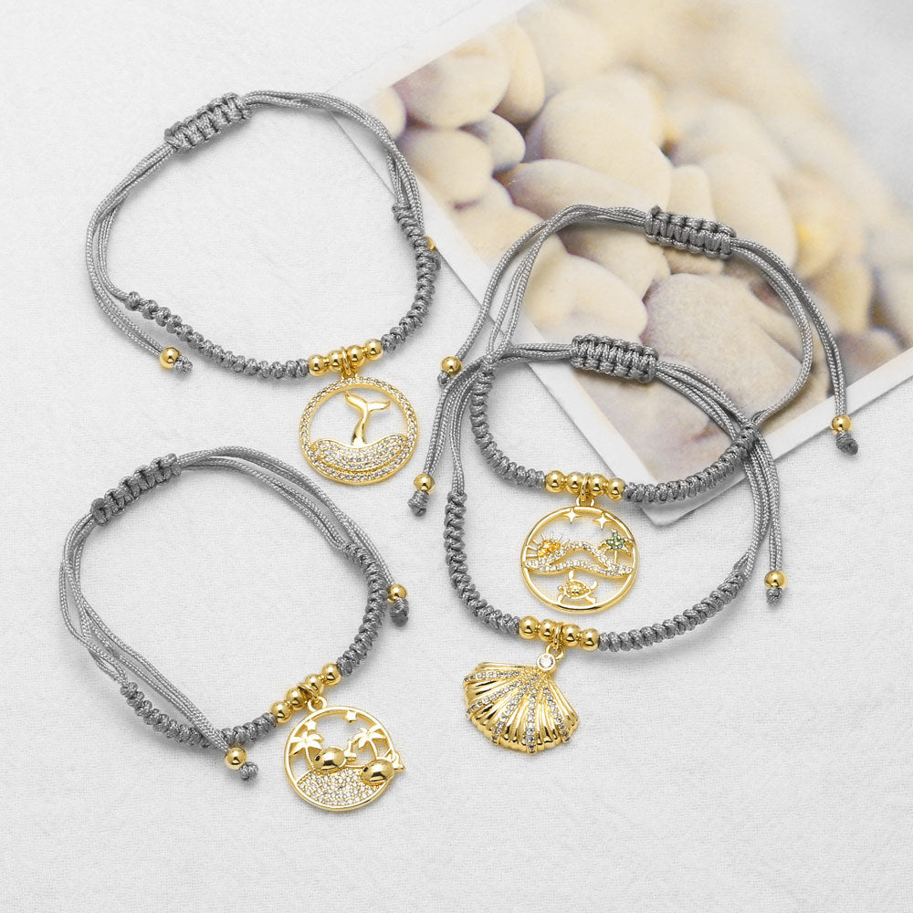Wholesale Copper braided rope ocean-themed bracelet