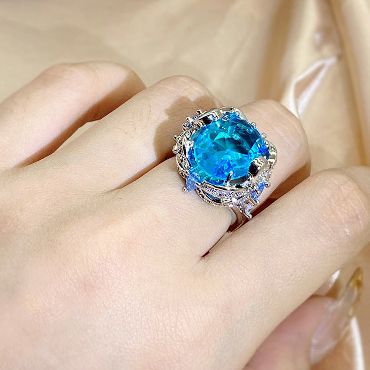 Wholesale  opening adjustable luxury inlaid full diamond mask ring