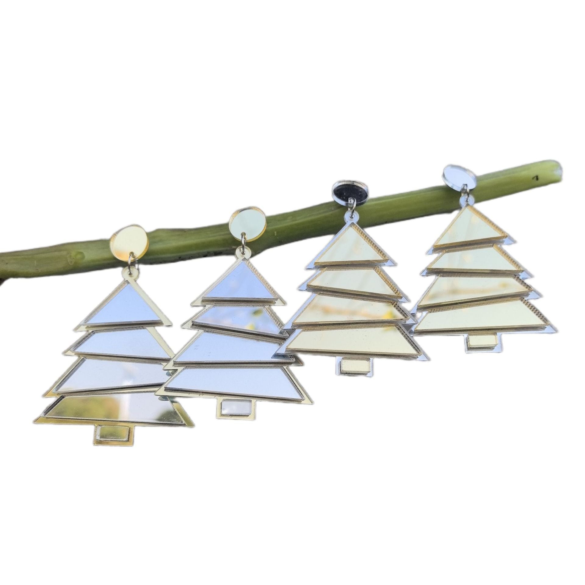 Wholesale acrylic Christmas geometric  tree earrings