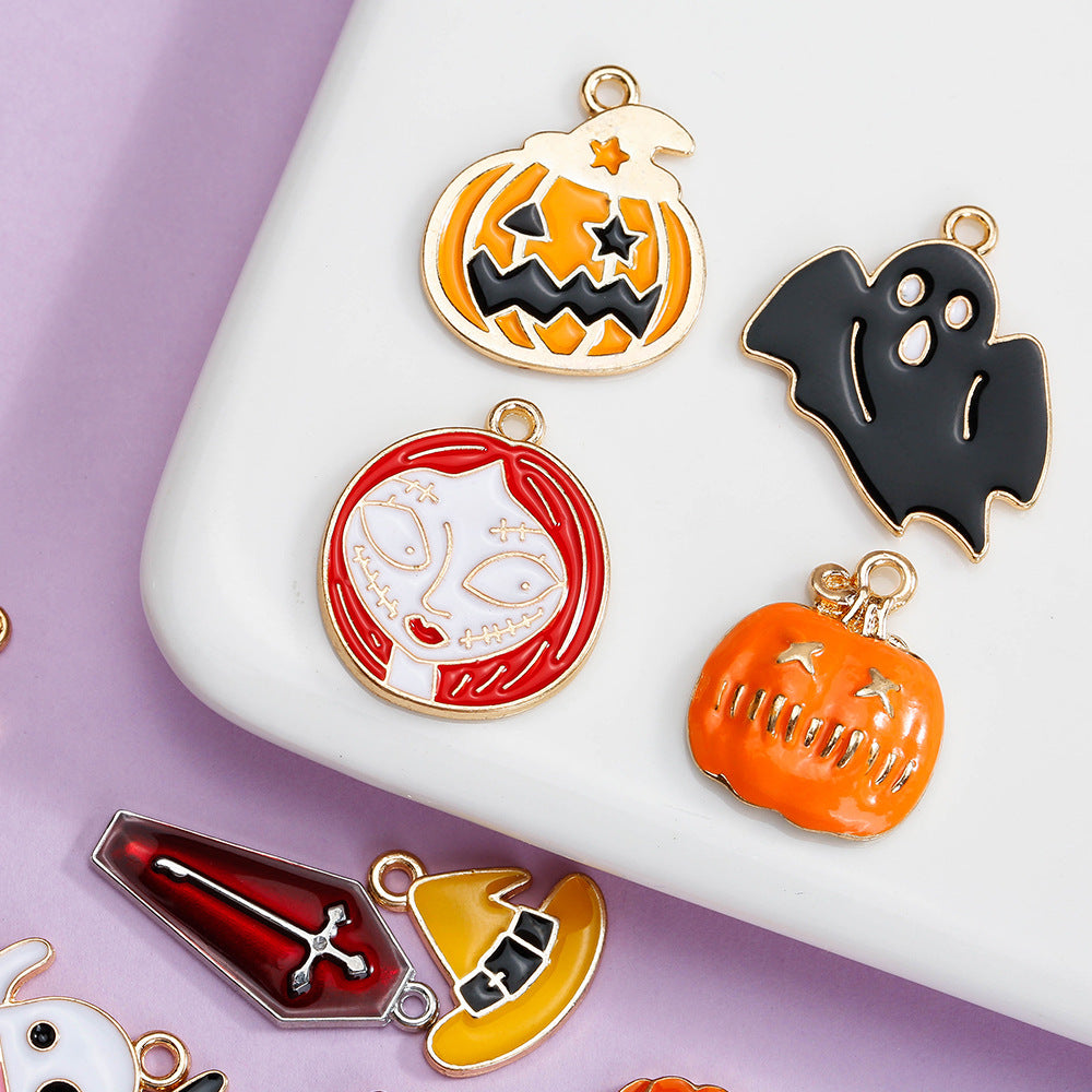 Wholesale 5pcs Halloween Diy Alloy Cartoon Accessories Necklace Bracelet Pendant ACC-PT-Yongc001