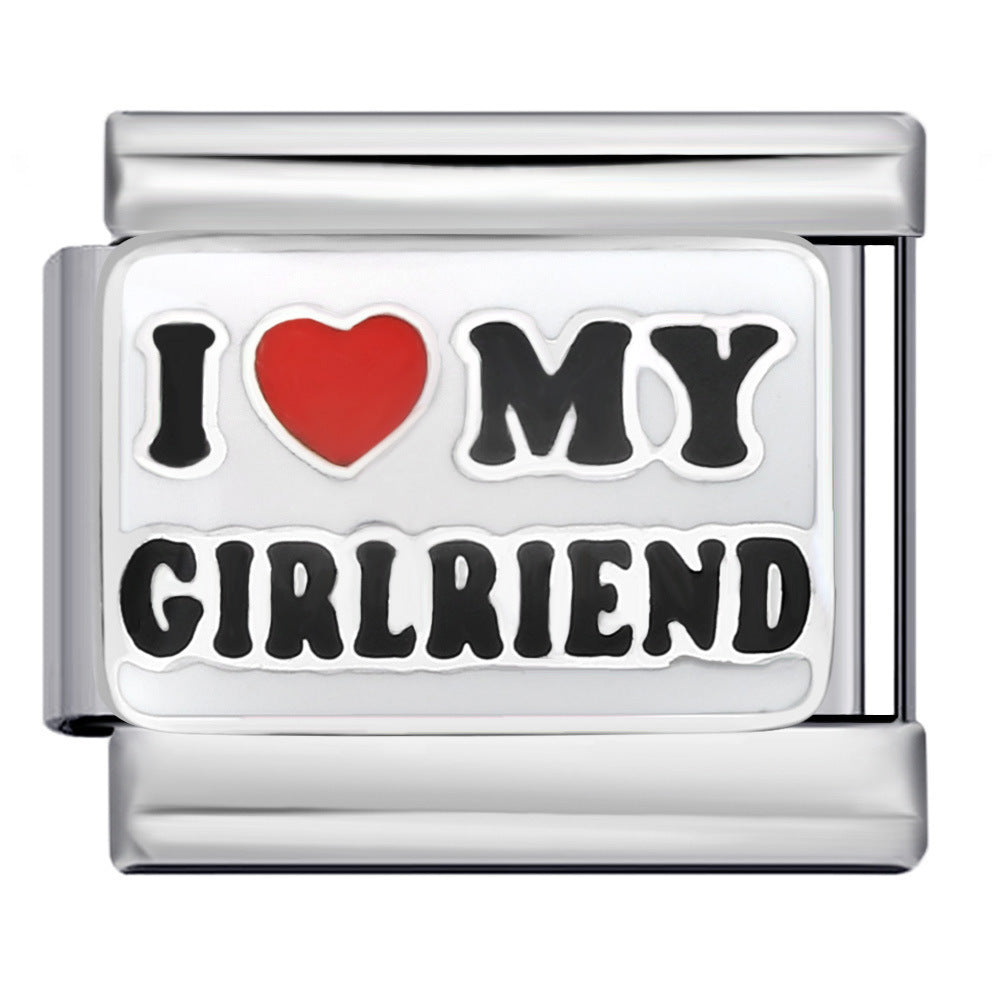 Wholesale Italian modular stainless steel welding dripping oil  DIY bracelet