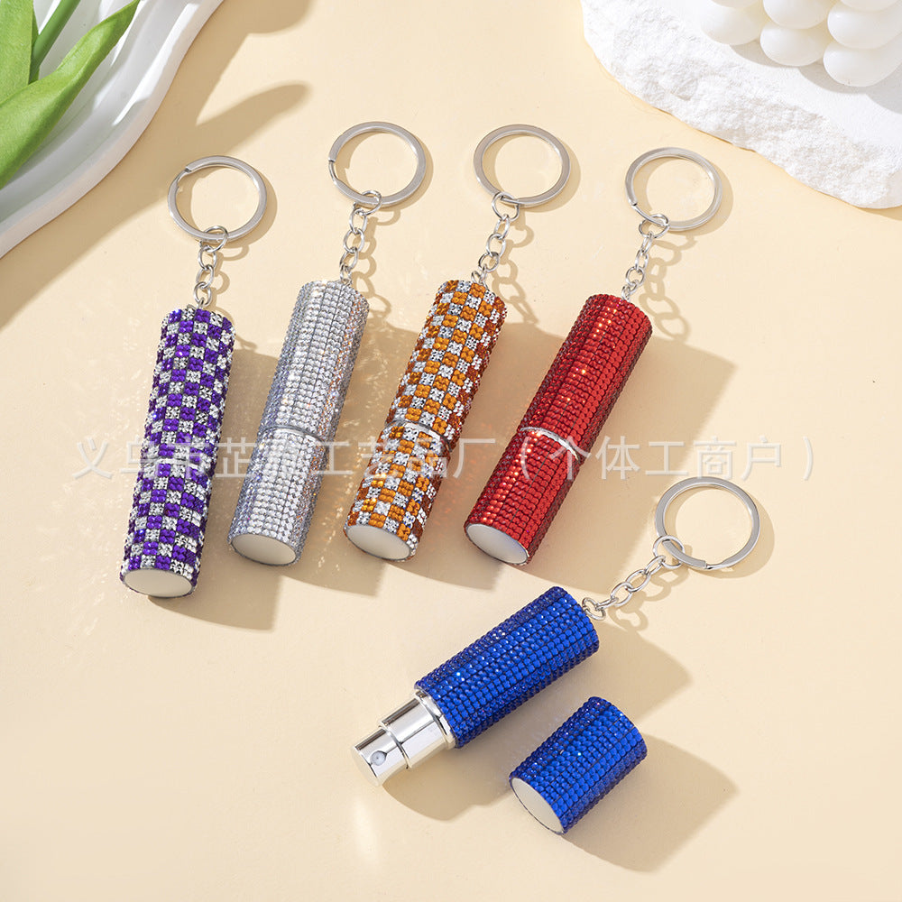Wholesale Colorful Rhinestone 5ml Perfume Bottle Portable  Keychains