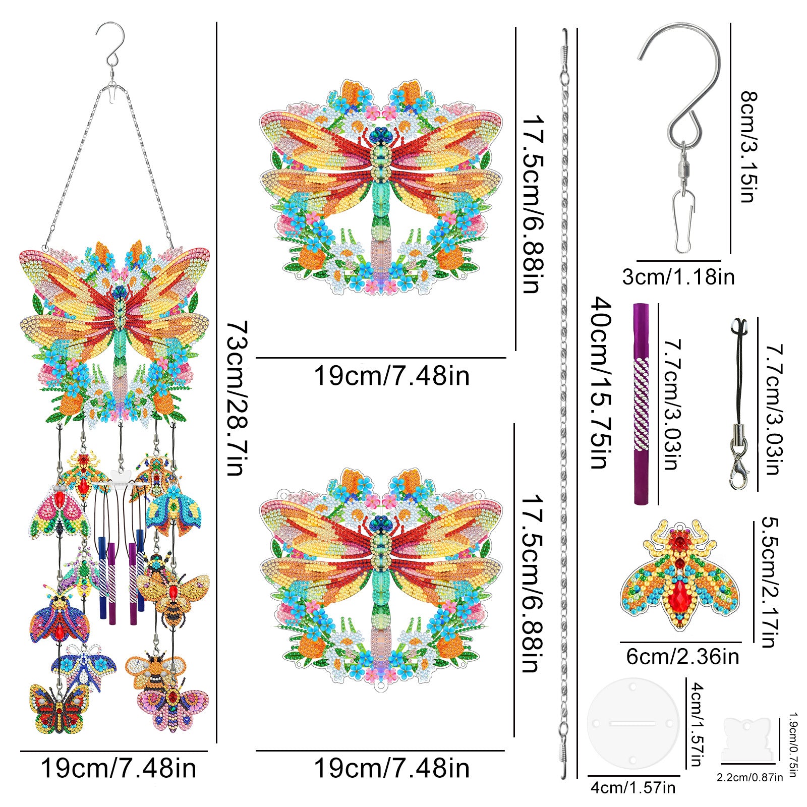 Wholesale Handmade Diy Dot Drill Wind Chime Creative Pendant ACC-WS-PengDao001