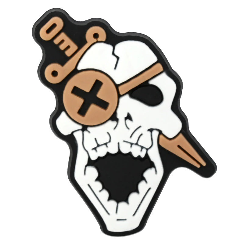 Wholesale  Random 100pcs Cartoon Skull   PVC Soft Rubber Shoe Buckle Decoration