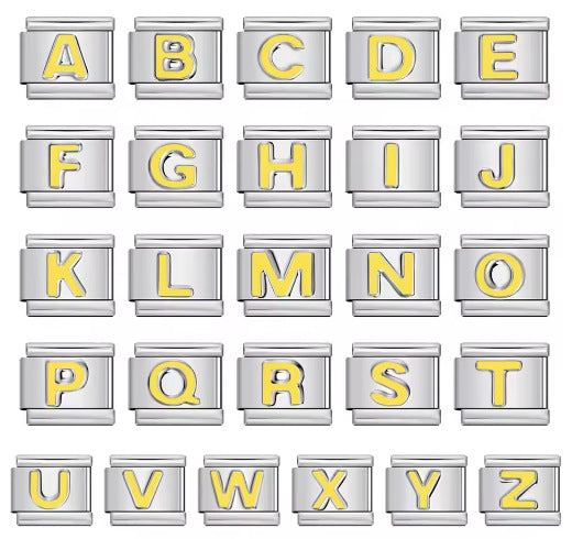 Wholesale 9mm Italian Charm Starter Bracelets DIY Letter Single Section Creative Stainless Steel Composable Bracelet