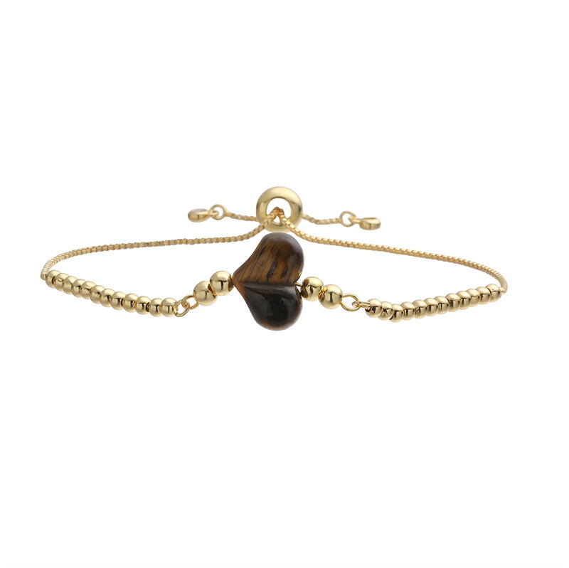 Wholesale Gold Plated Copper Heart Beaded Bracelet Minimalist Unisex Jewelry Accessory For Everyday Wear And Gifting