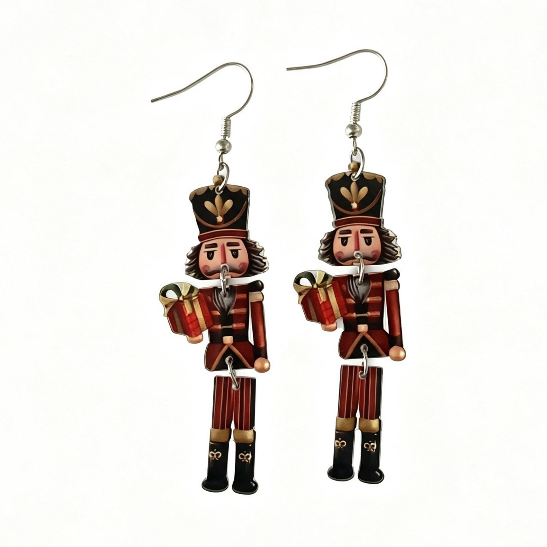 Wholesale Christmas Nutcracker Soldier Acrylic Earrings For Women Holiday Party Jewelry Accessory Boutique Resale