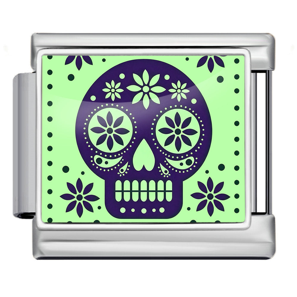 Wholesale Stylish Day Of The Dead Skull Modular Bracelet Stainless Steel DIY Detachable Jewelry Gift