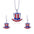 Wholesale  American Independence Day Necklace Alloy Diamond Set American Map Flag Striped Earrings Necklace Set