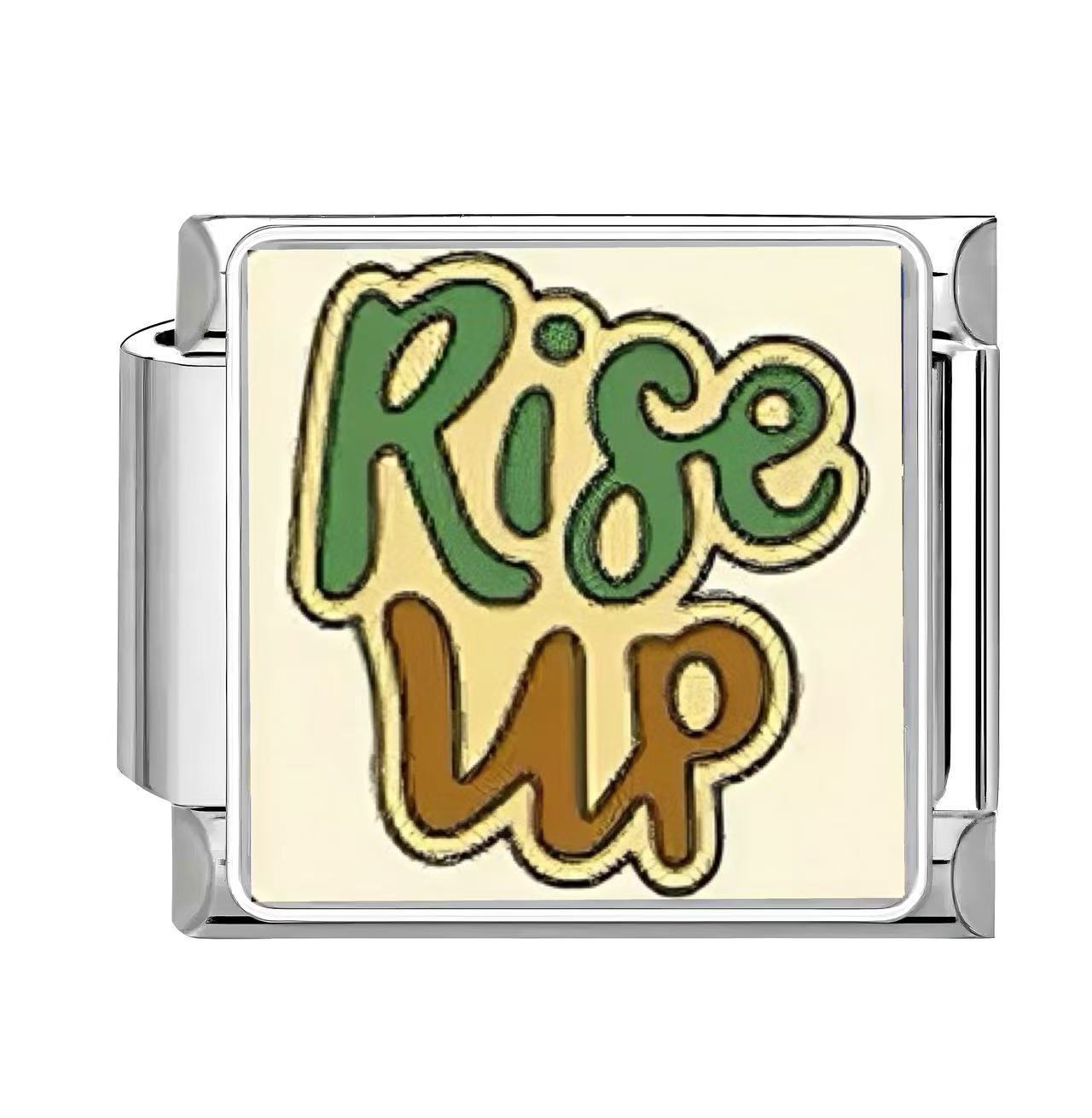 Wholesale Italian Charm Bracelet 9mm DIY English Pattern  Creative Stainless Steel Composable Bracelet