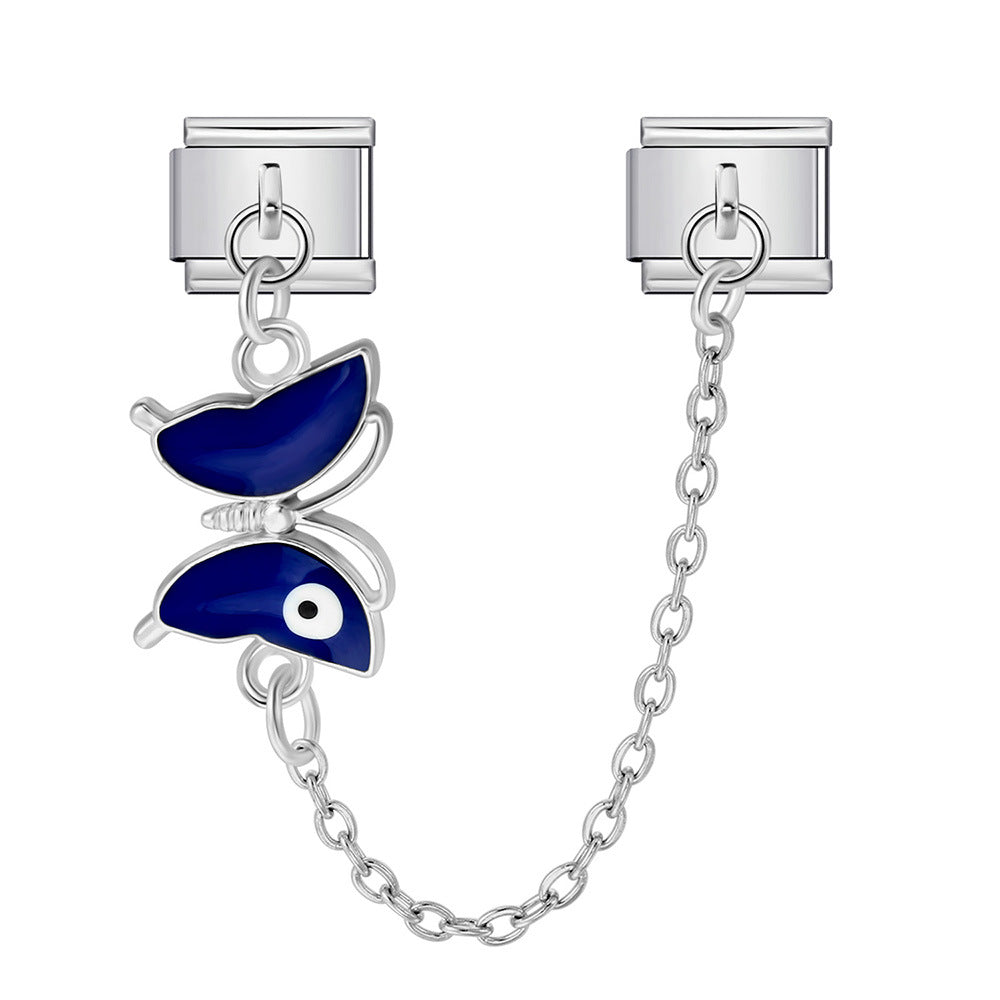 Wholesale  Italian Charm Bracelet 9mm DIY Devil' s Eye Hook Creative Stainless Steel Composable Bracelet