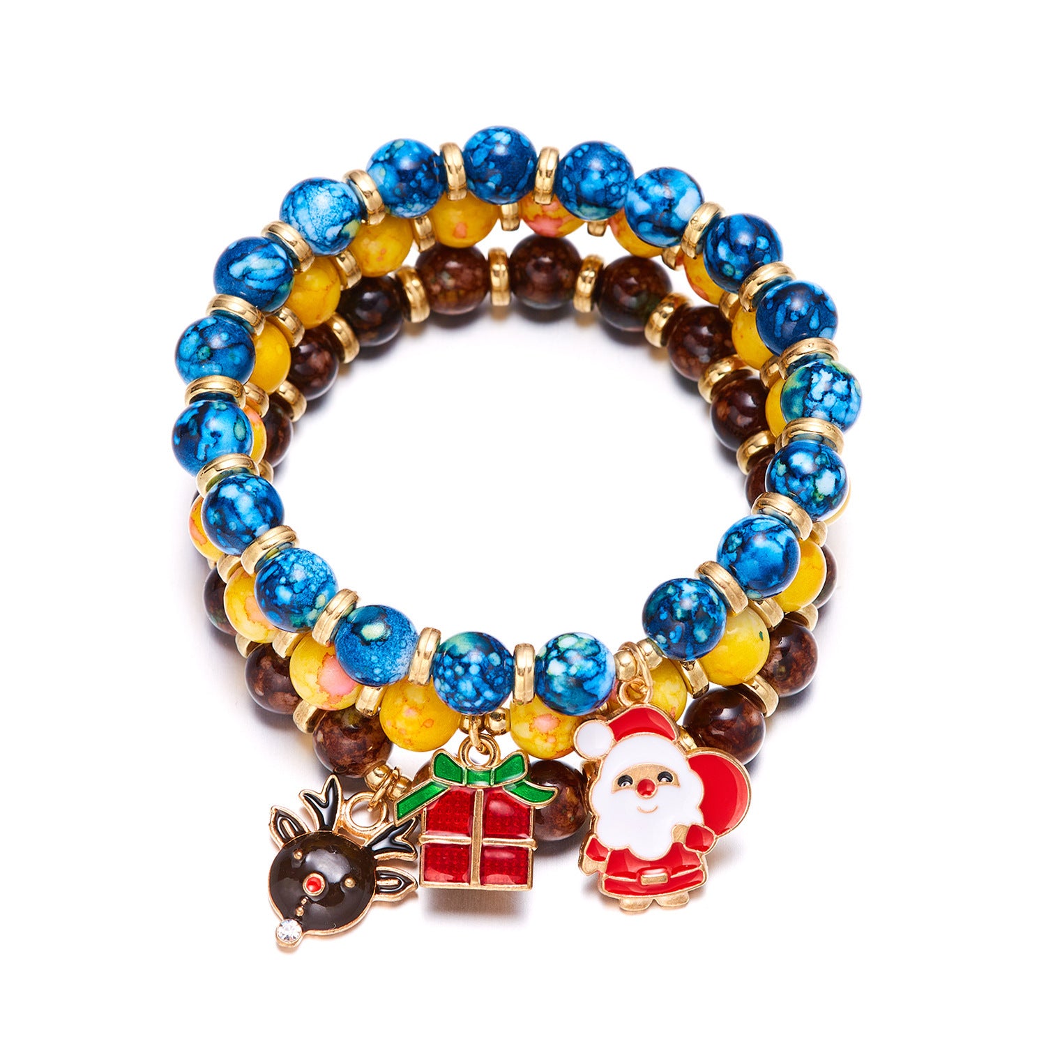 Wholesale Christmas Tree Snowman Beaded Bracelet