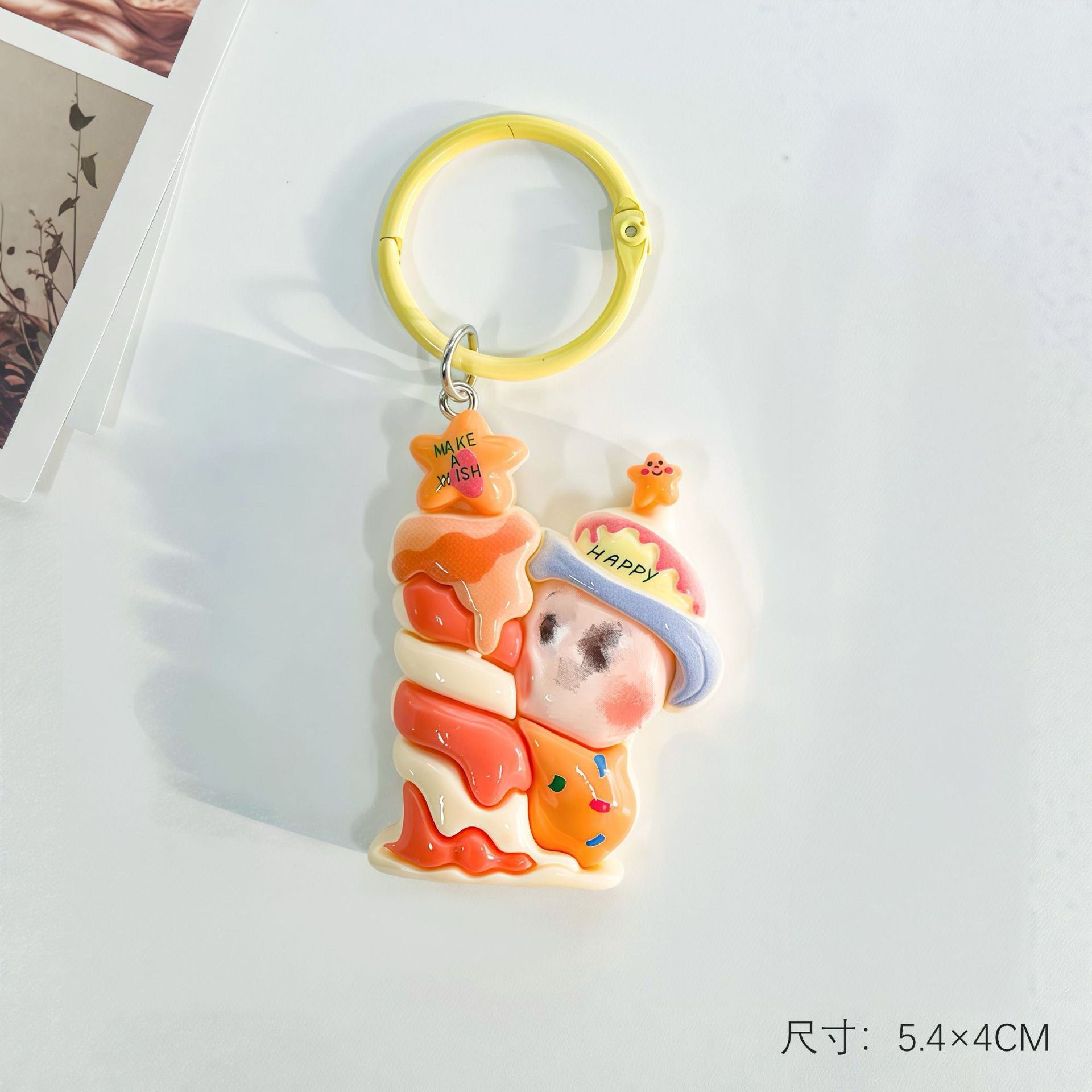 Wholesale Trendy Plastic Resin Star Keychain Bag Charm Gift for Students