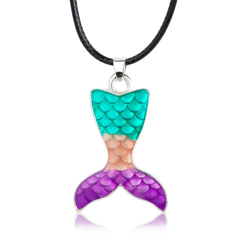 Wholesale mermaid tail jewelry suit clavicle chain earrings