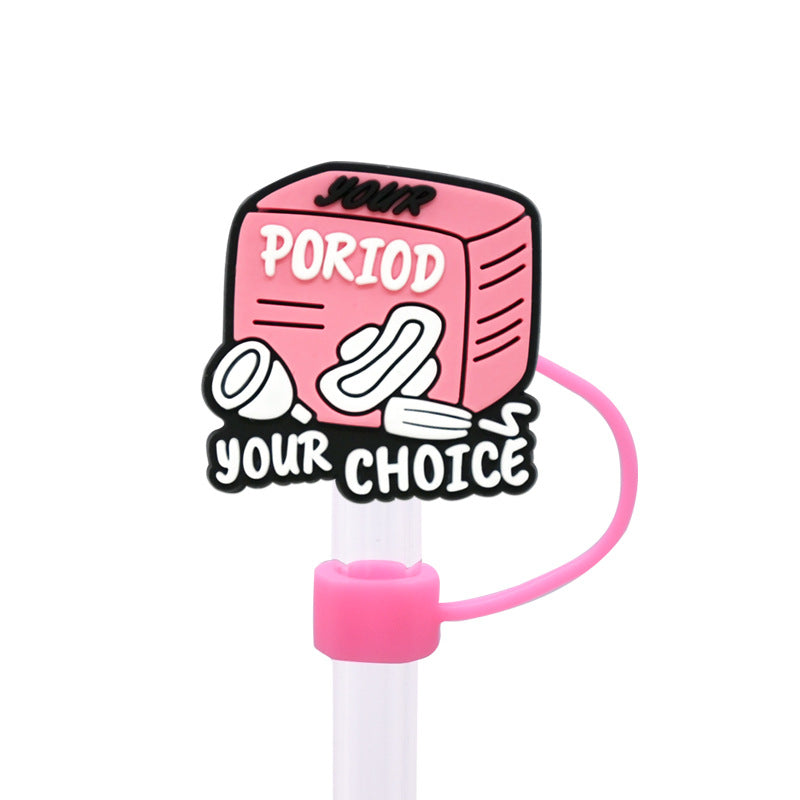 Wholesale Random 100pcs Women's Power Series Straw Cover 10MM Straw Tube Cap