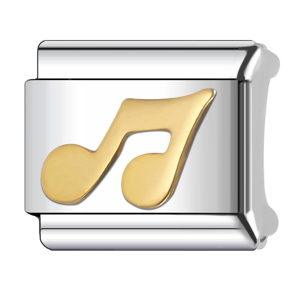 Wholesale Italian Charm Bracelet 9mm DIY Splicing Gold Series Stainless Steel Composable Bracelet