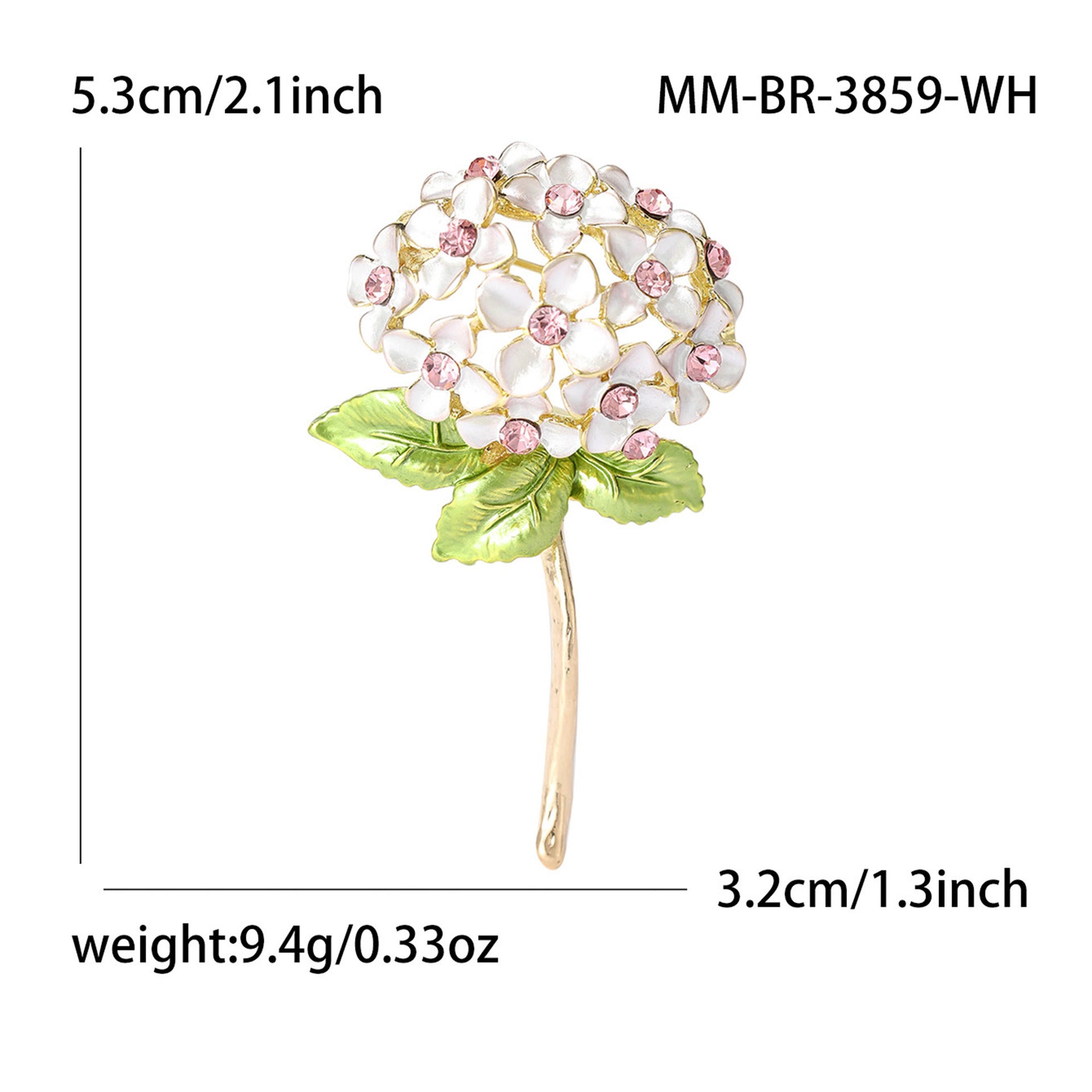 Wholesale Modern Hydrangea Flower Brooch Alloy Dripping Oil Pin For Women Fashion Suit Coat Decorative Accessory Boutique Gift Resale