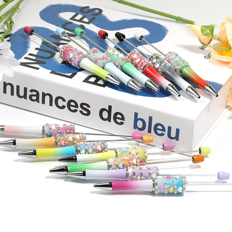 Wholesale 5pcs Beadable Pens Rhinestone DIY Love Chain Starry Sugar Pen ACC-PN-BLG007