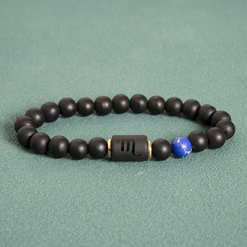 Wholesale 2pcs Zodiac Obsidian Natural Tiger Eye Stone Men's Beaded Bracelets ACC-BT-Xinc001