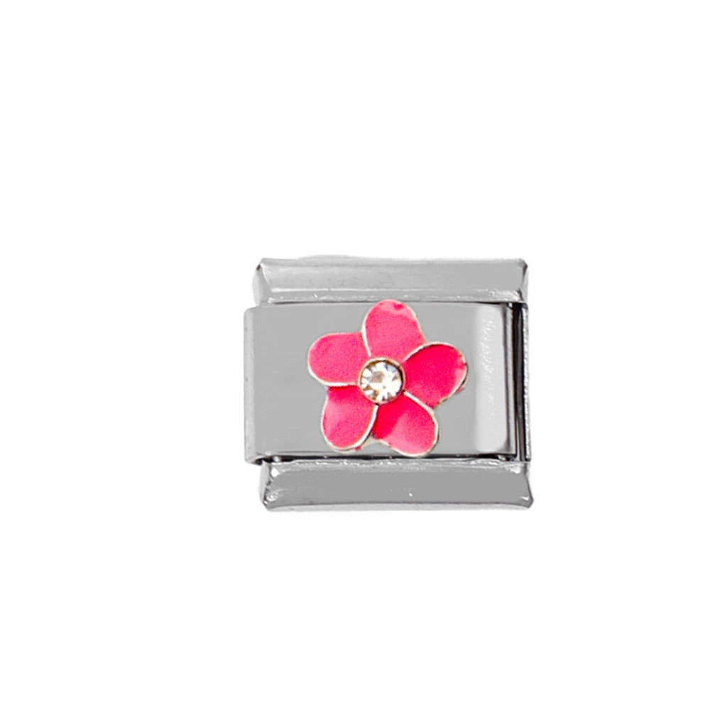 Wholesale Stainless Steel Flower Charms With Enamel Drop Design For DIY Jewelry Making Craft Supply
