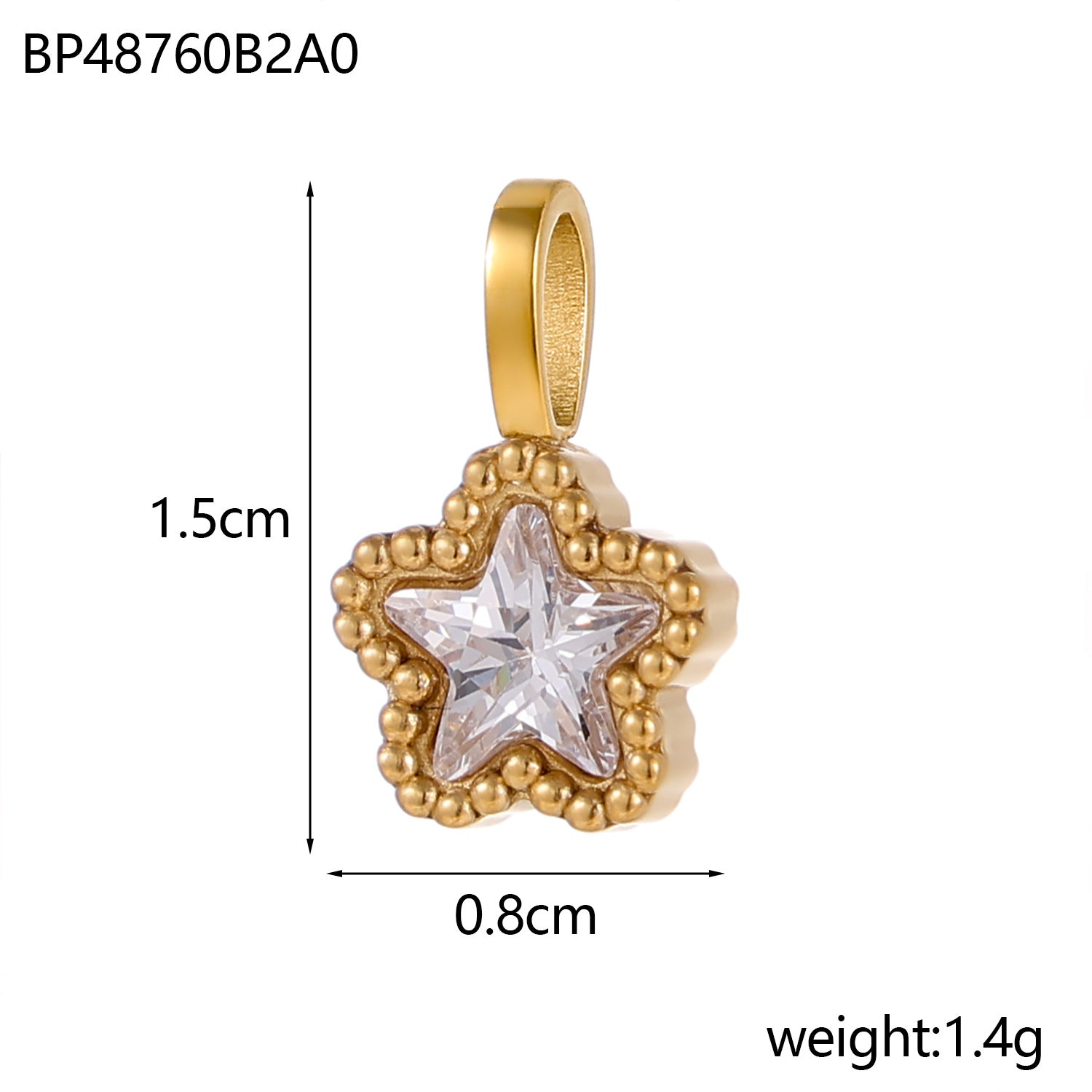 Wholesale Stainless steel with diamond zircon DIY star love water drop round pendant