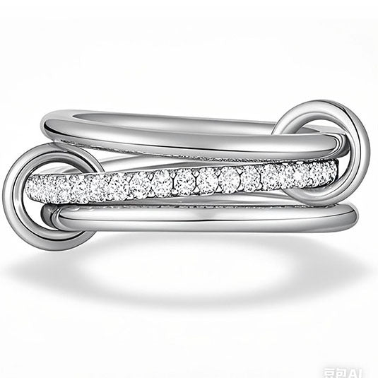 Wholesale 2PCS Stainless steel stacked rings