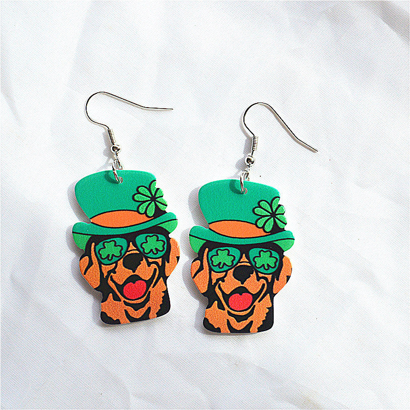 Wholesale St. Patrick's Day Cartoon Character Earrings ACC-ES-XN041