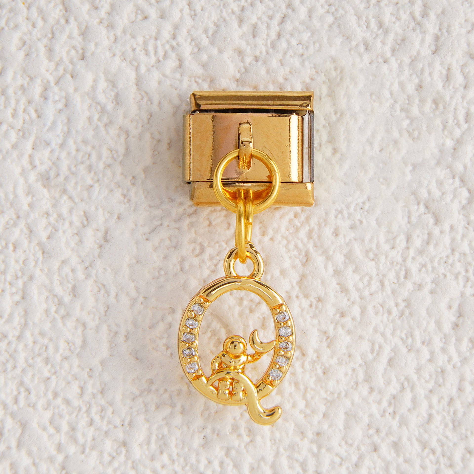 Wholesale Italian Charm Bracelet 9mm DIY Splicing Letter Pendant Stainless Steel Composable Bracelet