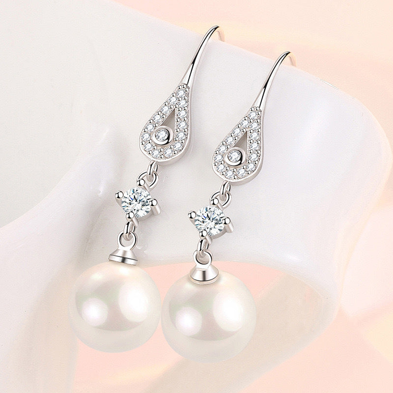 Wholesale S925 sterling silver colorful pearl earrings