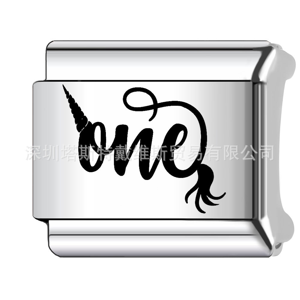 Wholesale 9mm Italian Charm Starter Bracelets DIY square Single Section Creative Stainless Steel Composable Bracelet