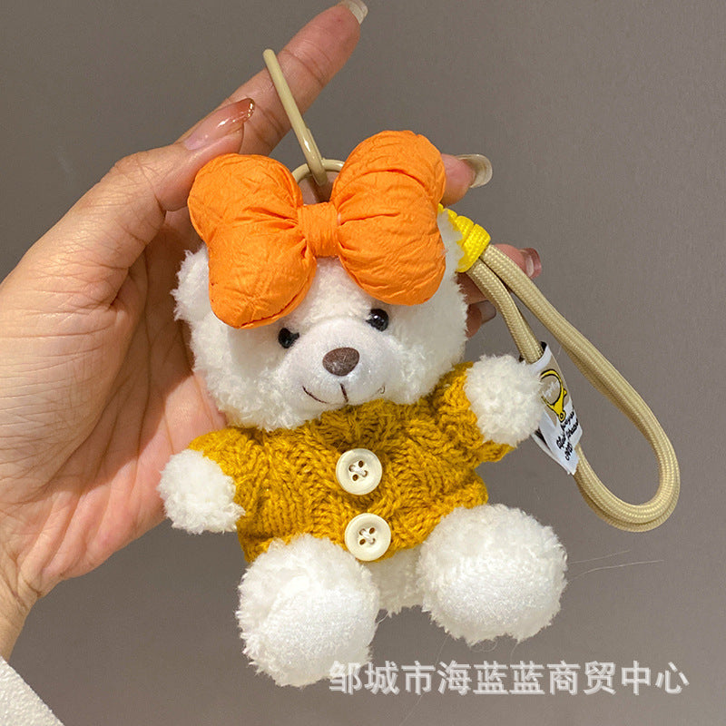 Wholesale  Bow Sweater Bear Plush Doll Pendant Keychains