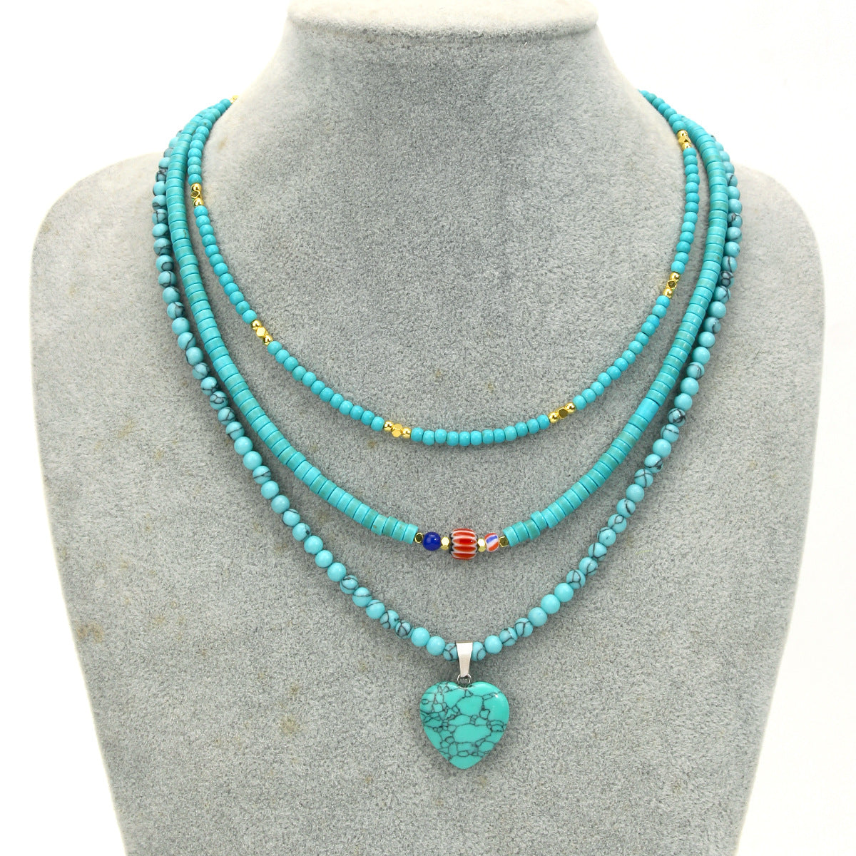 Wholesale Luxury Turquoise Beaded Clavicle Necklace