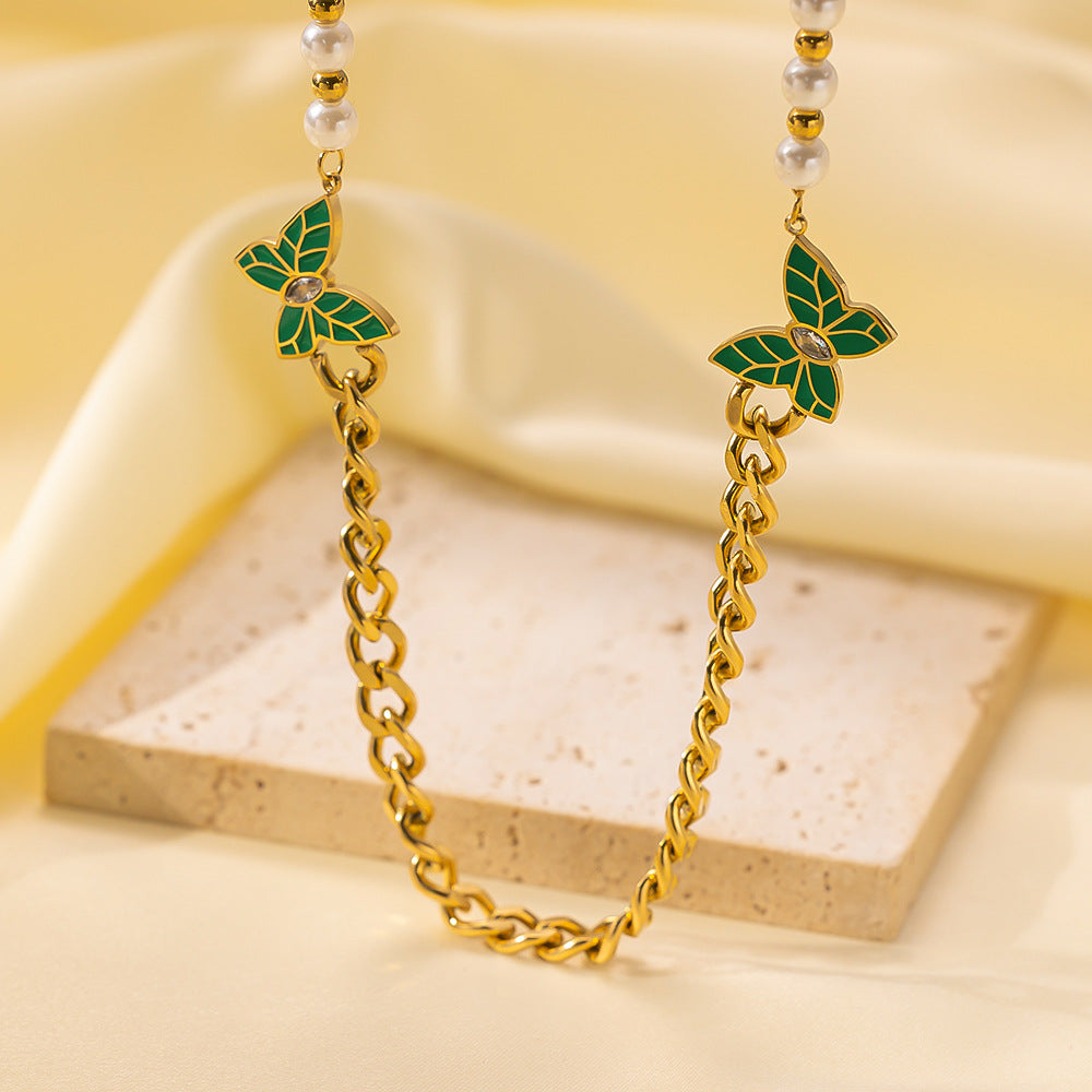 Wholesale Retro Irregular Titanium Steel Necklace Plated 18K Gold Multi-layered Necklace Gold Plated Necklace ACC-NE-Tais004