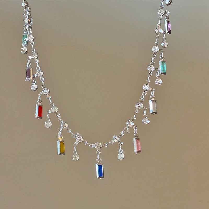 Wholesale  Color Tassel and Diamond Necklace